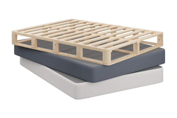 Stack of three bed bases.